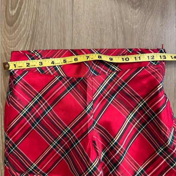 Janie & Jack Girls red tartan scotch plaid holiday pants lined 100% silk Sz 12 - Picture 6 of 7